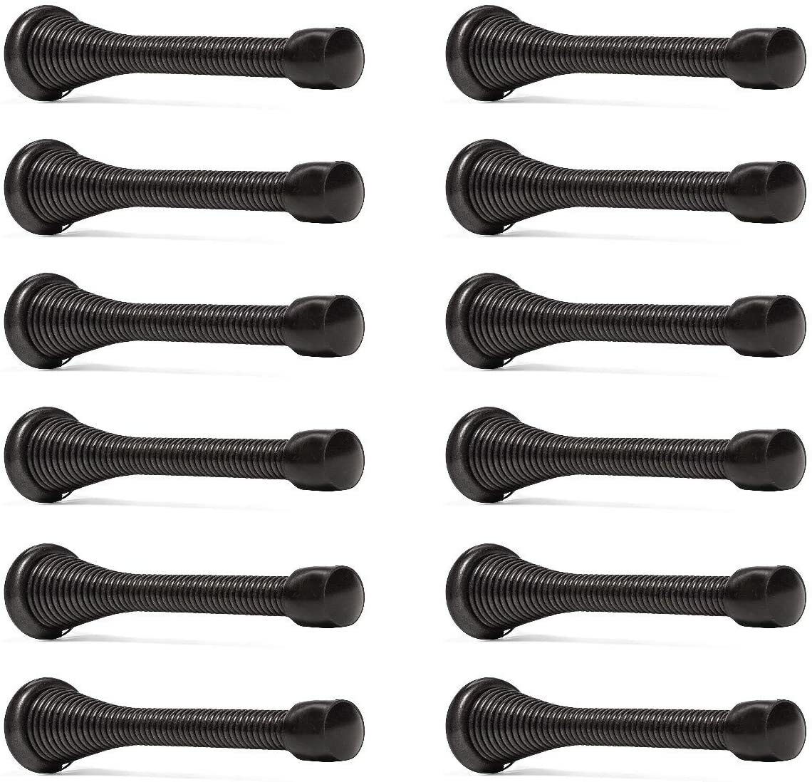 Lot de 12 butoirs de porte en acier inoxydable à visser avec pare-chocs
