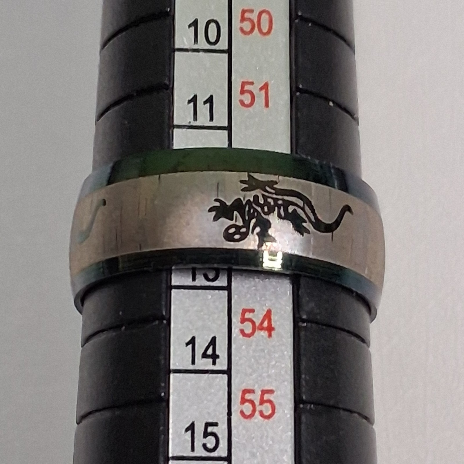 Gecko Lizard Band Ring Size 6.5 Two Tone Stainless Steel Style Animal Jewelry