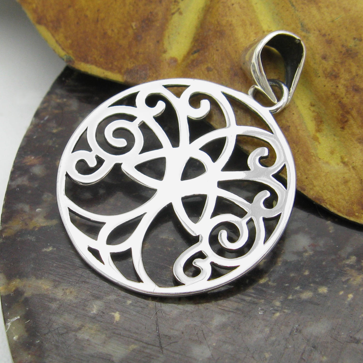 Triquetra Tree of Life Pendant ONLY – No Chain – 925 Sterling Silver