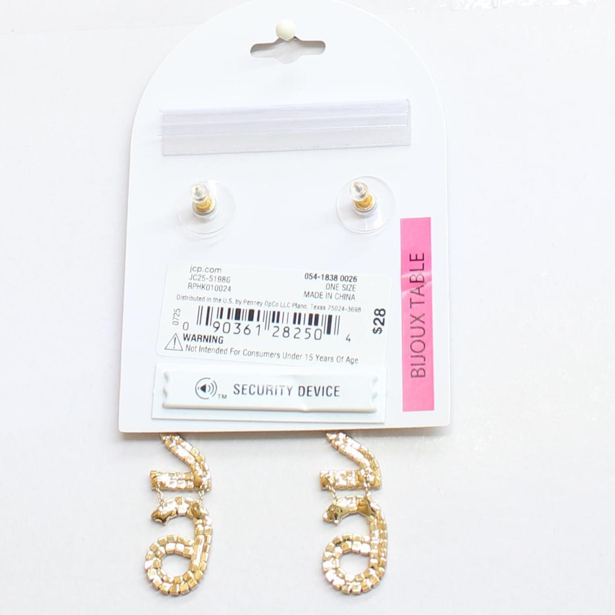 Bijoux Bar Fashion Dangly 2026 Rhinestone Post Earrings Gold / Silver Gray 3″