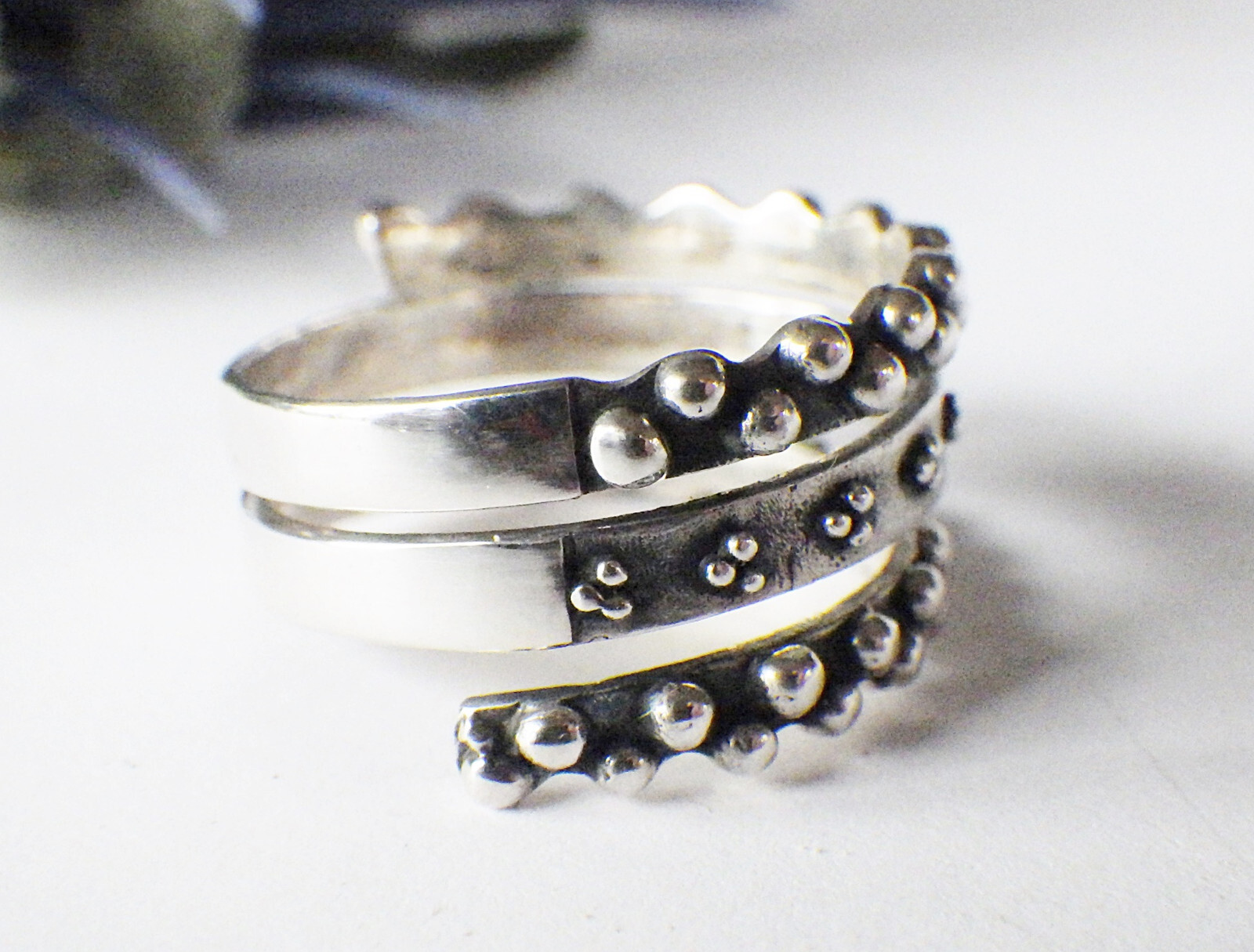 JEWELLERY PIECE RING 925 SILVER NEW 17 54 without stone filigree