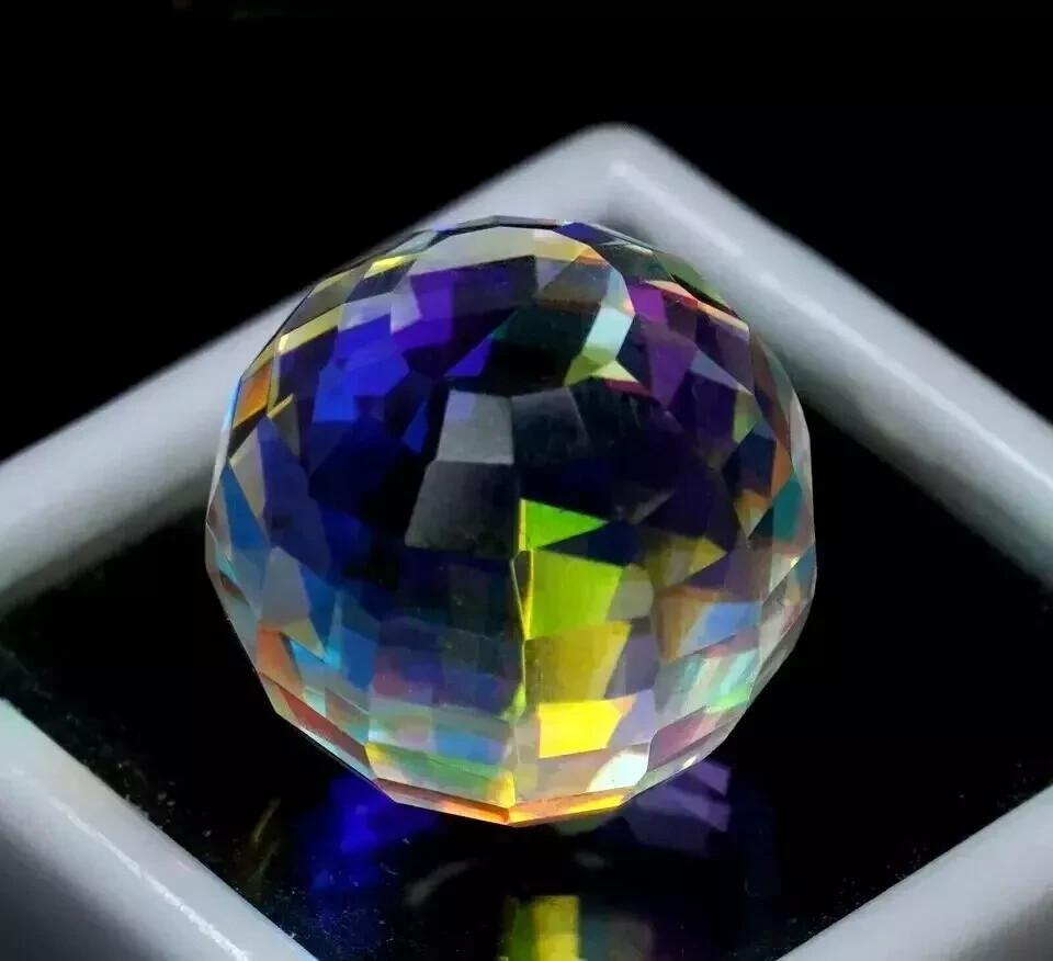Mystic Topaz Lot Ball Cut 55-57Ct Natural Rainbow Loose Certified Gemstone
