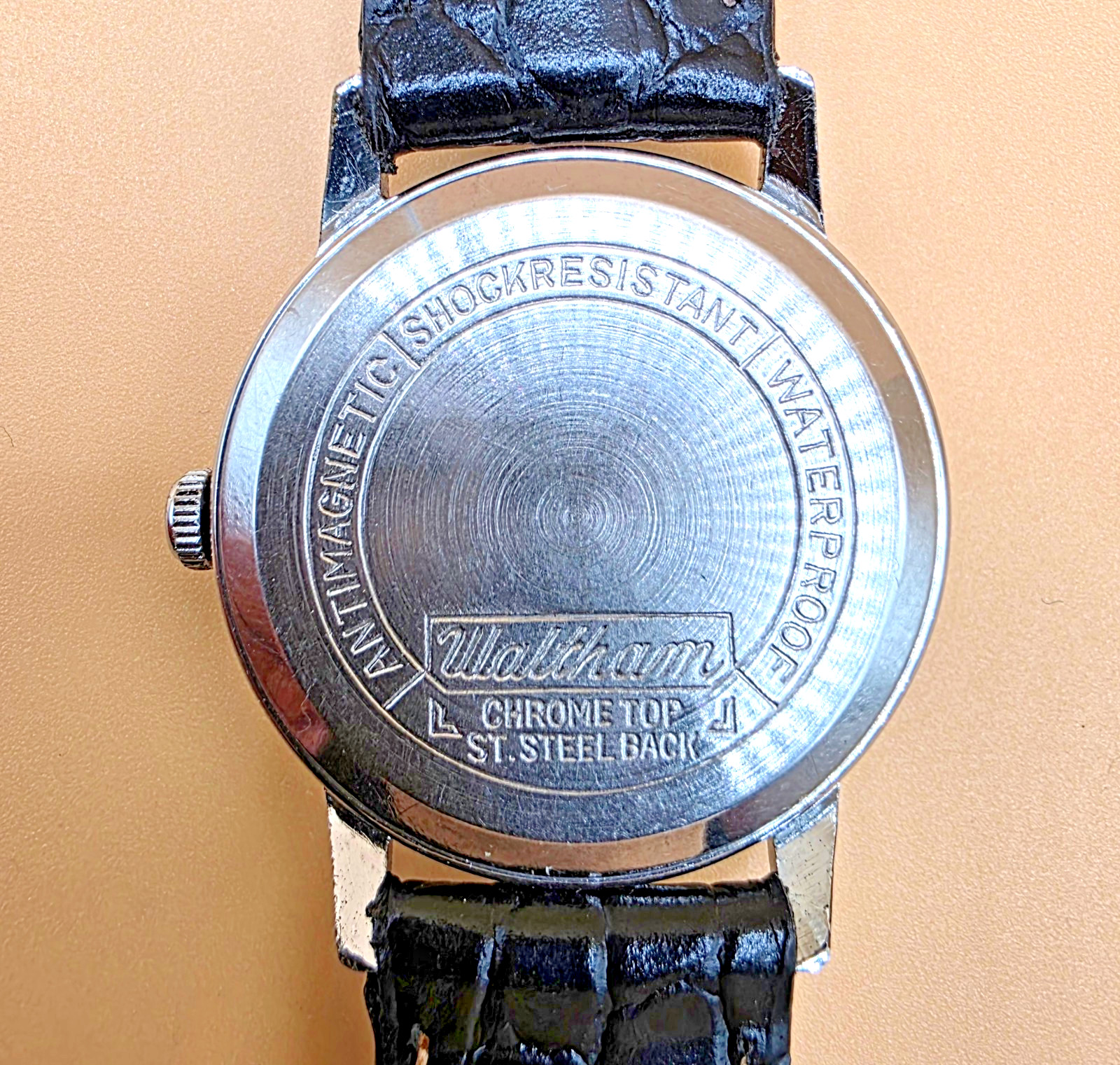 WALTHAM Rare Vintage 33mm Mechanical Swiss Watch7 Jewel S/S Second Hand Men’s