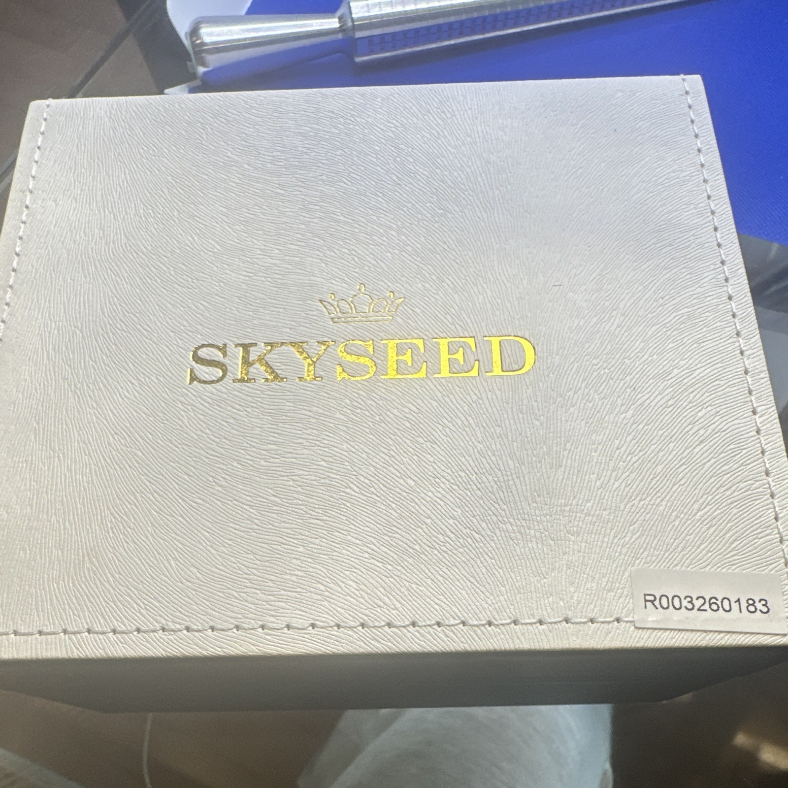 SKYSEED Women’s Automatic Analog Water-Resistant Watch Rose Gold Red Leather Box