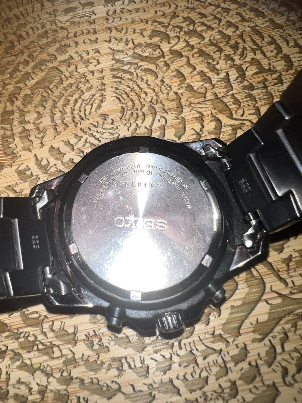 Seiko Solar Chronograph Watch Black Dial Date Alarm SSC143 New In Box