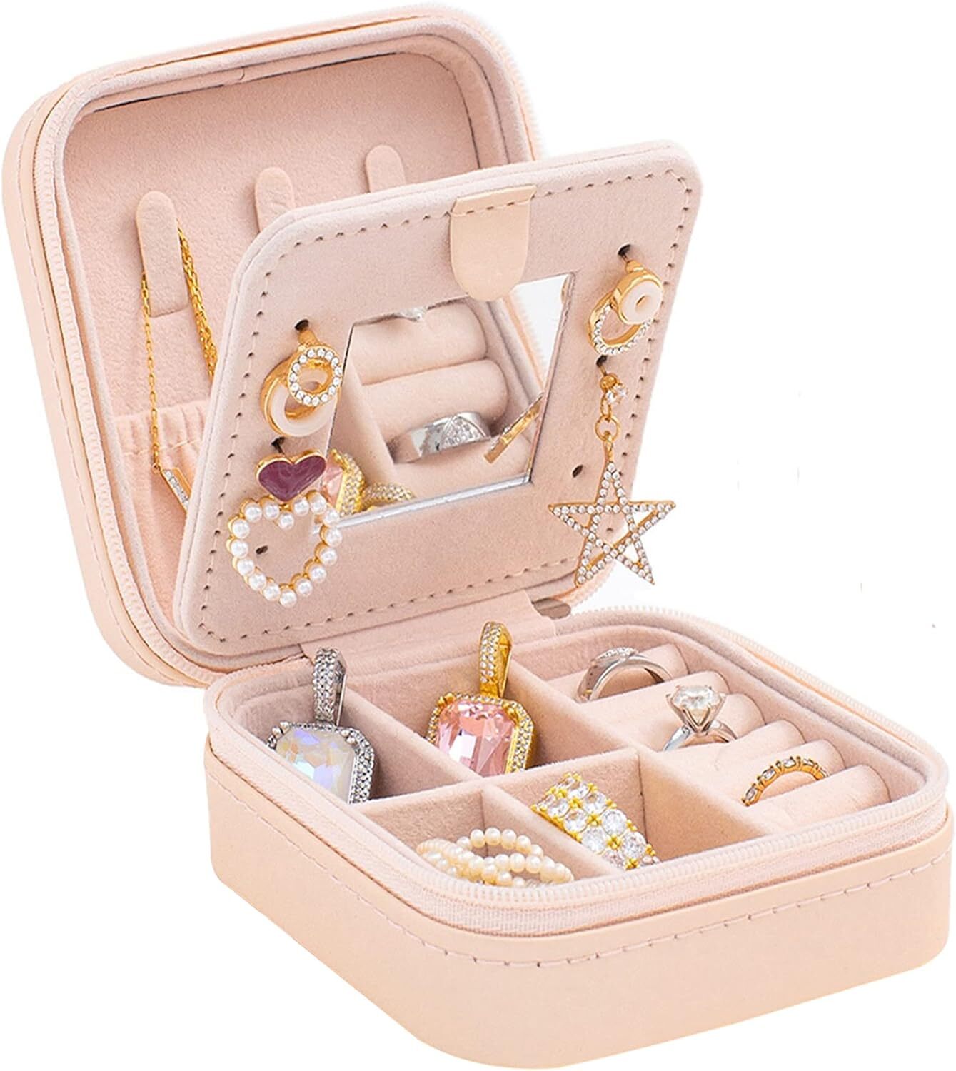 KElofoN Travel Jewelry Case and Organizer with Mirror – Gift for Women and Girls