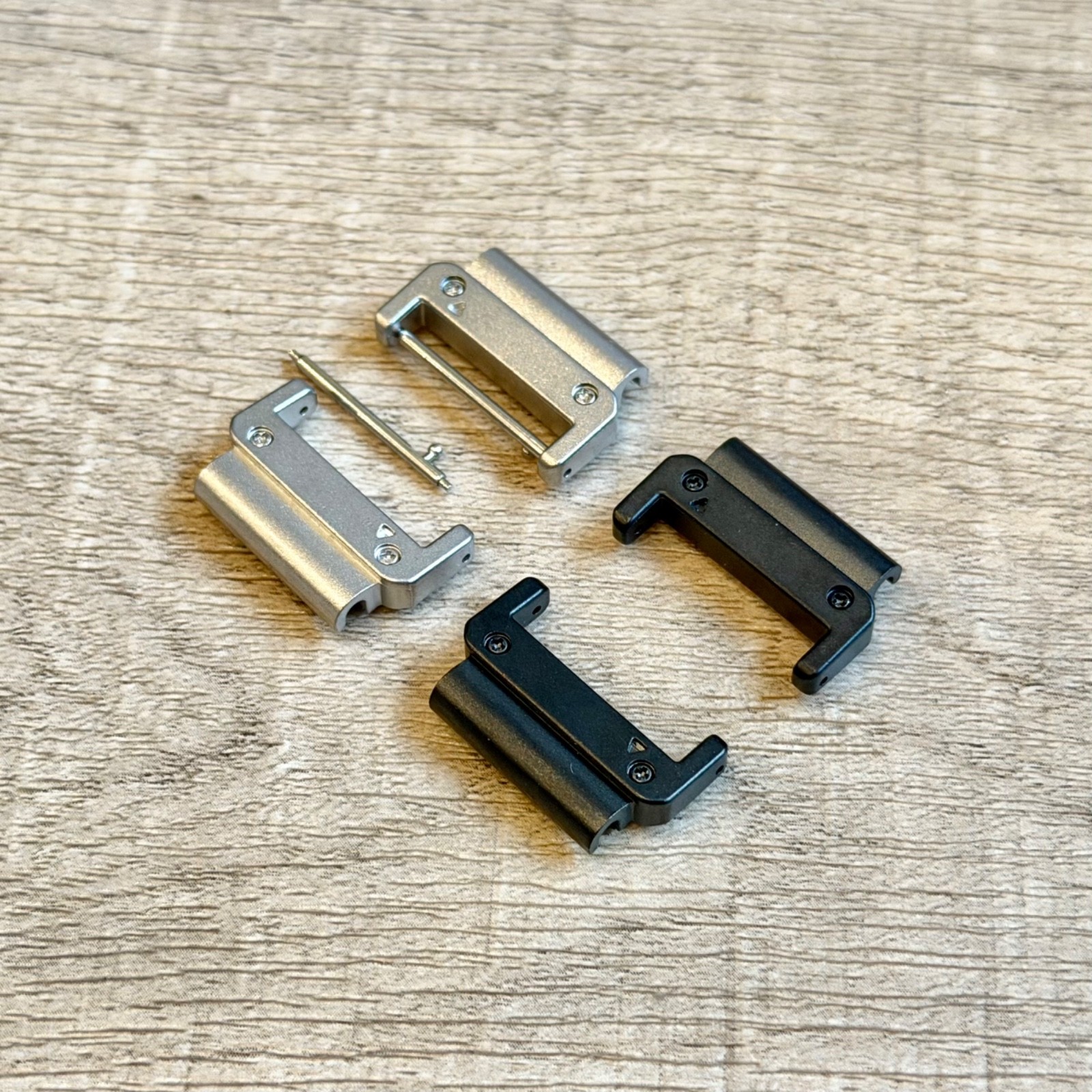 Silver 22mm Quick Fit Connectors for Garmin Watch Adapters Stainless Steel Strap
