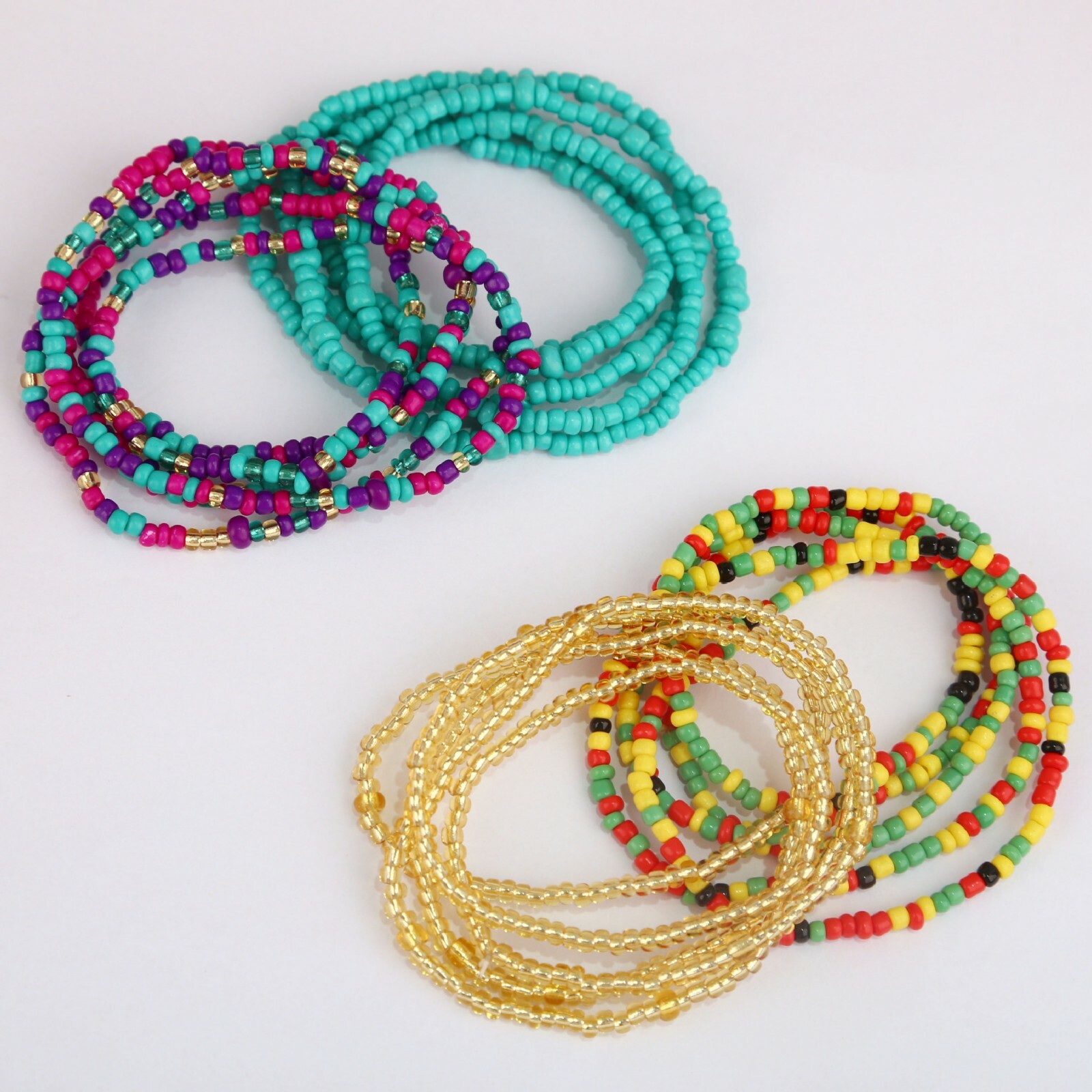 Fashion Women Waist Chain Weave Colorful Beads Body Belly Elastic Sexy Bikini