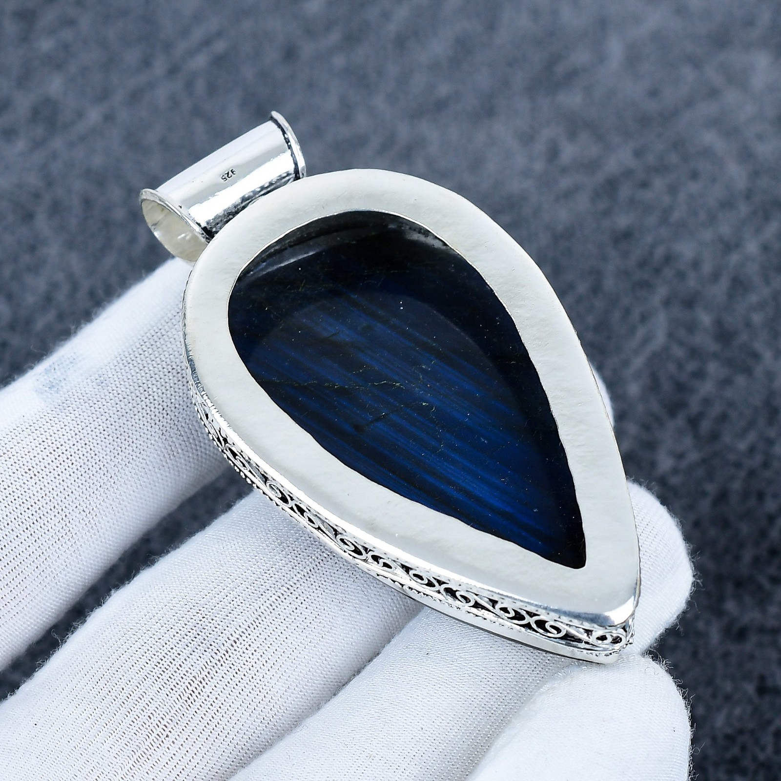 Natural Fire Labradorite Giant Size Gemstone Handmade 925 Sterling Silver Gift