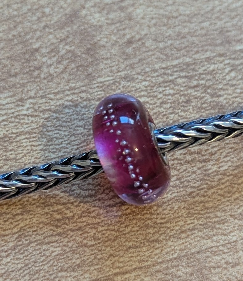 Authentic Retired TrollBeads Silver Trace Pink