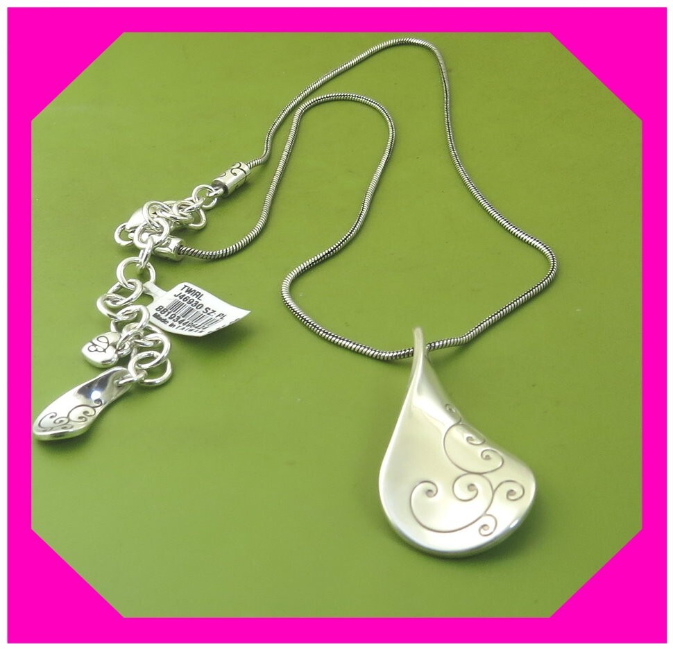 BRIGHTON TWIRL Cute Silver SMALL Pendant NECKLACE NWtag $48 60%