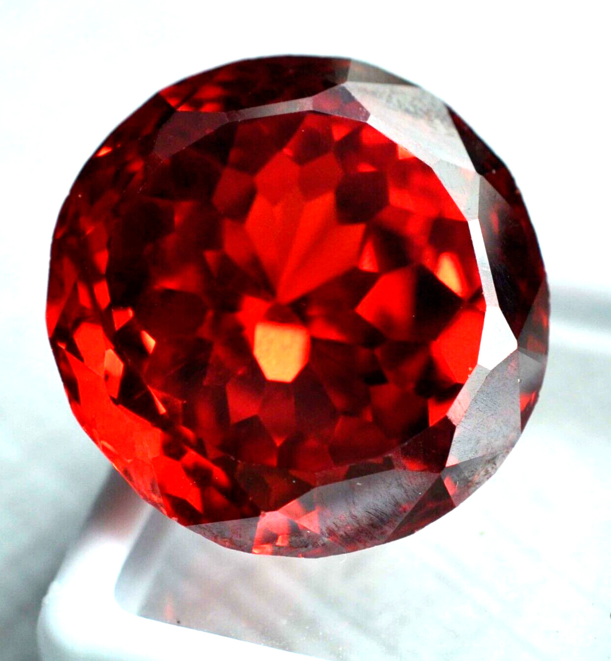 AAA+ 86.80 Ct. Natural Huge Red Zircon Round Cut Loose Gemstone @Gift Women/Her