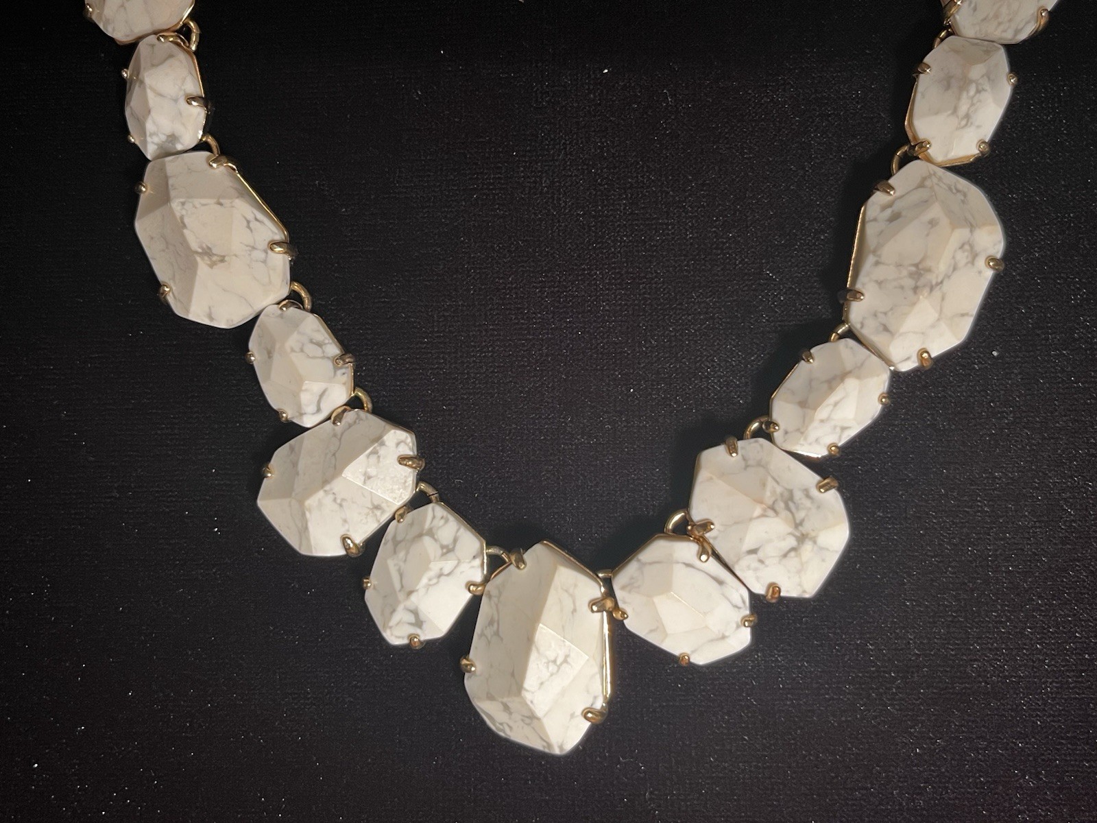 Kate Spade NY 12k Gold-Plated Faceted Stone New York Quarry Marble Look Necklace