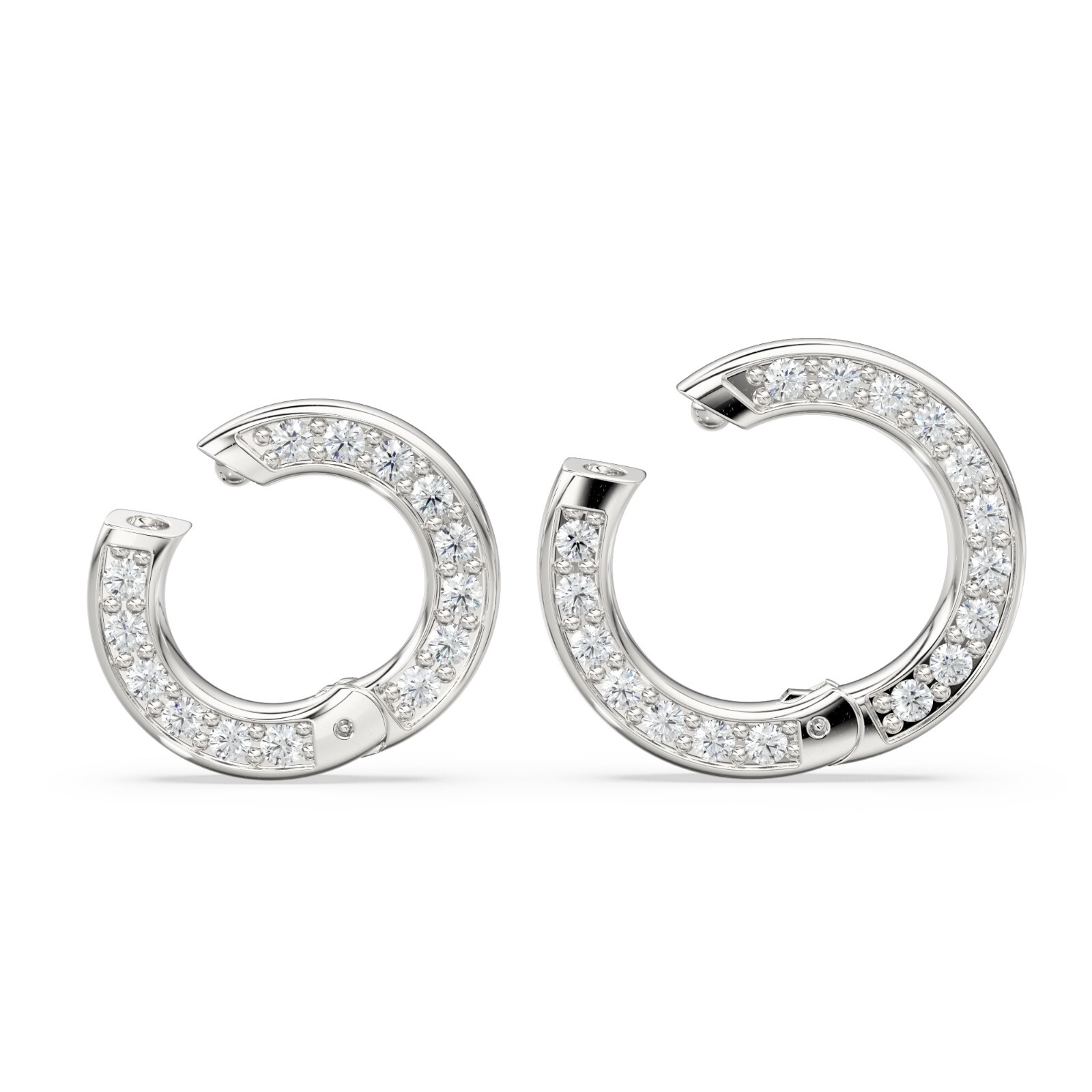 14k Clicker Round Connector Solid Gold Clasp Pave Diamond Connector Finding