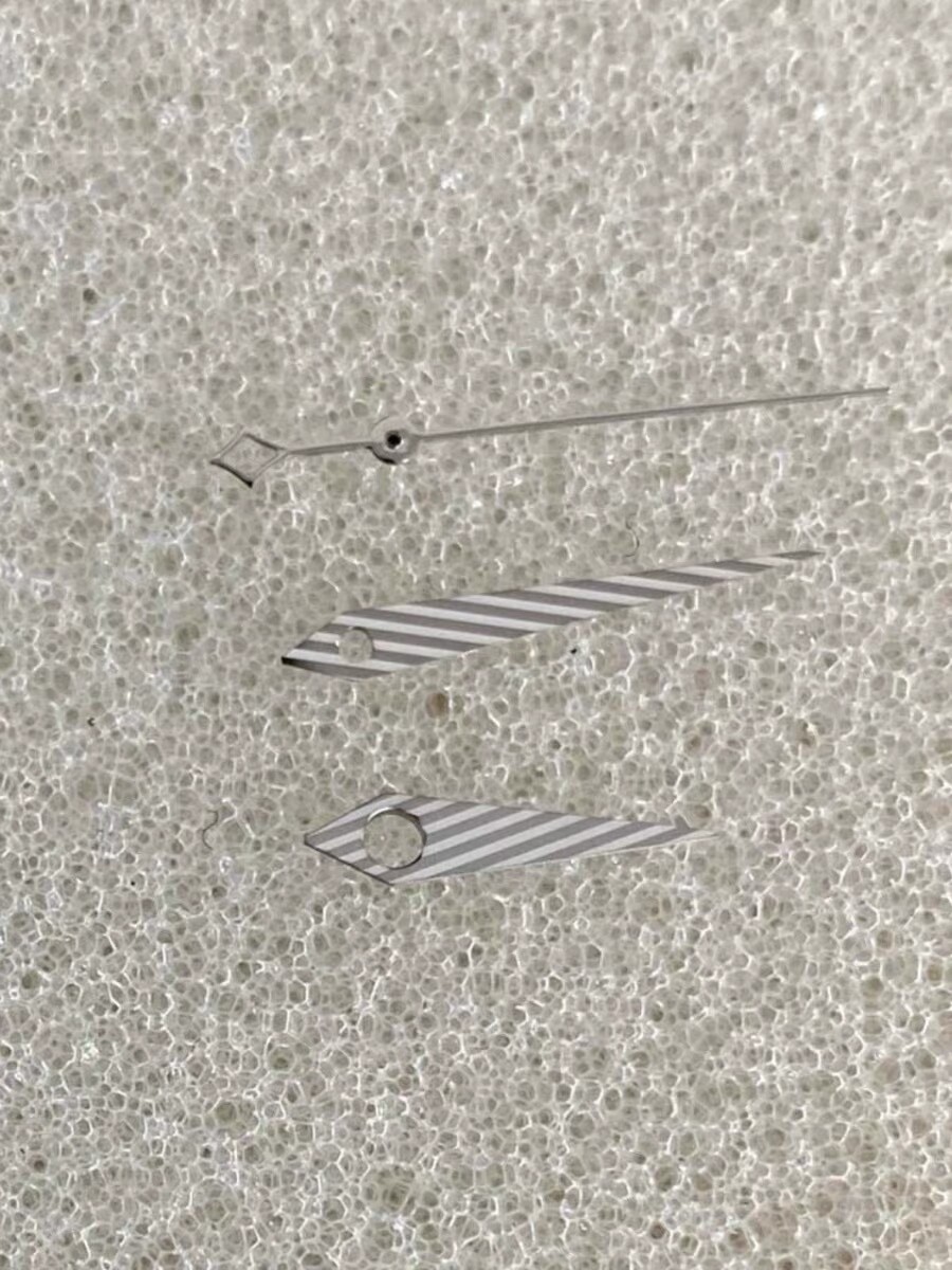 1 Set Silver Tilting Patterns Watch Hand For NH35 NH36 ETA 2836 8.5x12x12.5mm