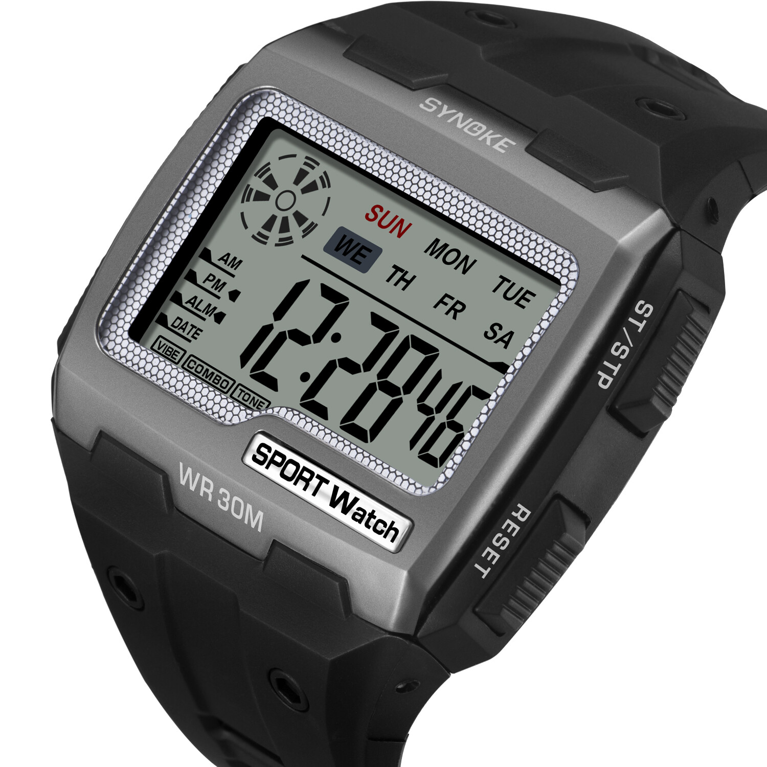Men’s Digital Sports Watch LED Screen Large Face Military Waterproof Wristwatch