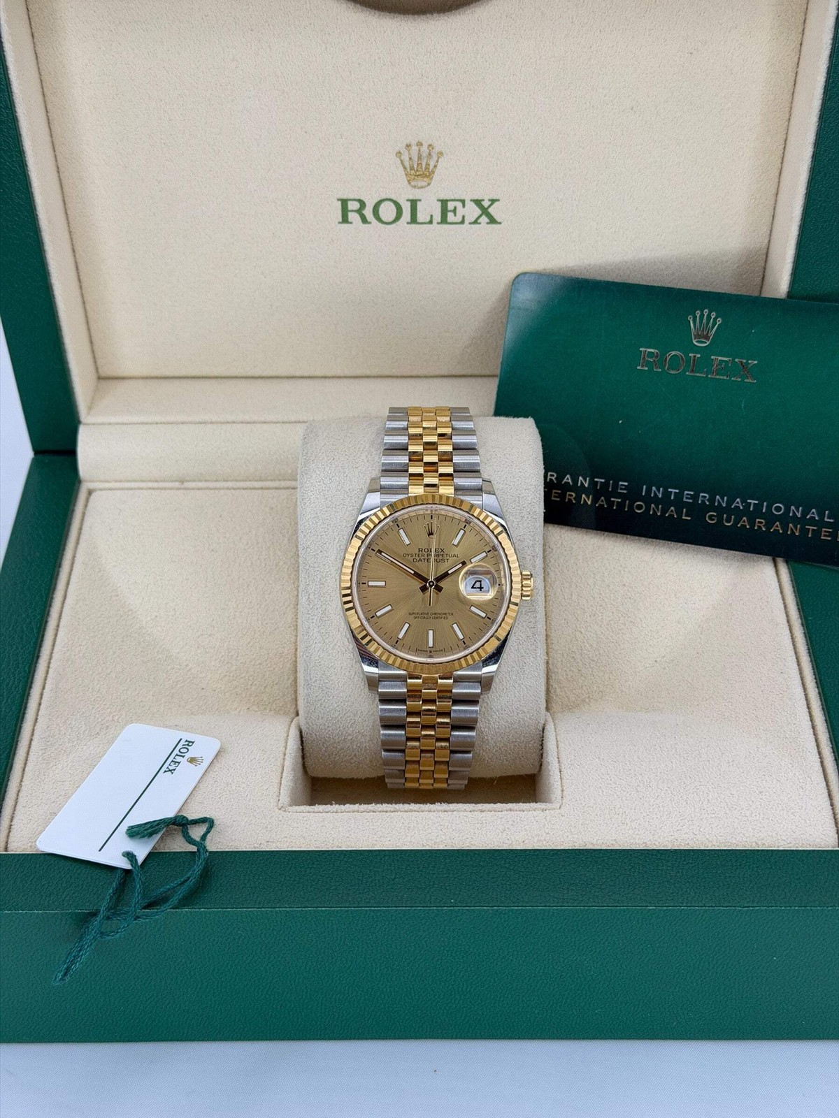 Rolex Datejust 36, Champagne Dial, Jubilee, 36mm, 126233, 2021 Box and Papers