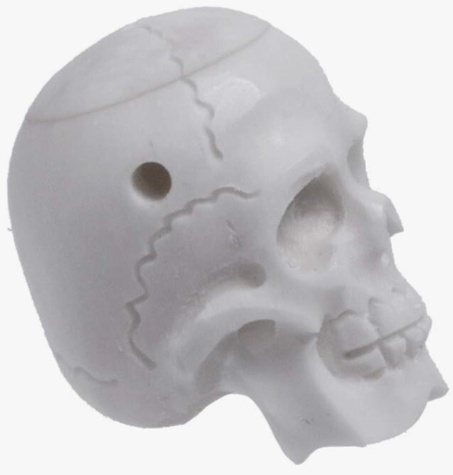 Water Buffalo Bone Skull Pendant or Large Bead – Hand Carved, 1.25″, Detailed