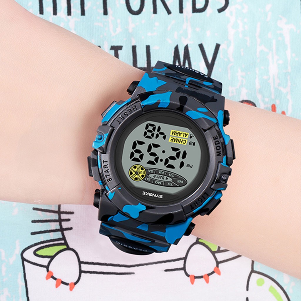 Boy and Girl Electronic Sports Watches Waterproof Watches LED Screen Watch Gift