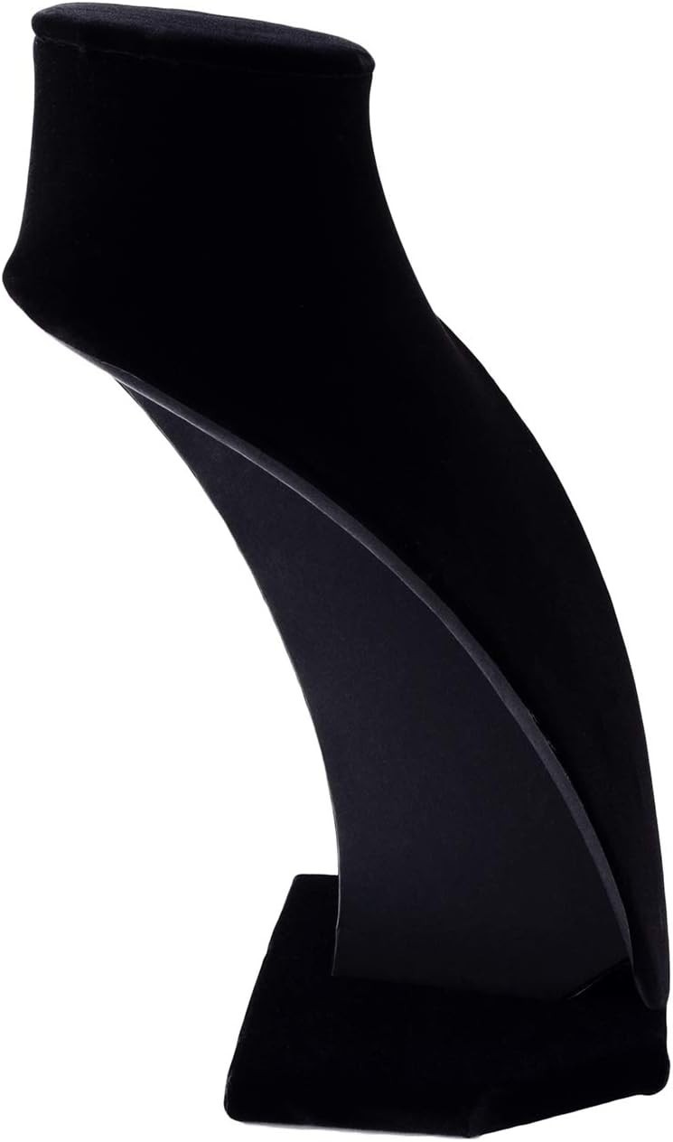 Versatile Black Velvet Necklace Bust Stand – 9-Inch Organizer for Every Occasion