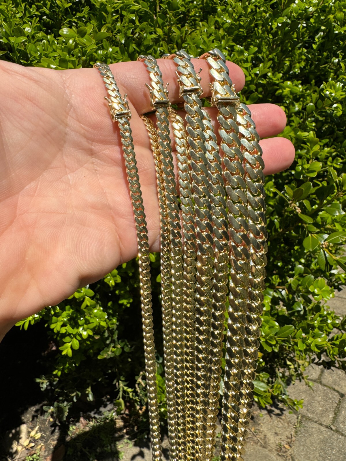 HANDMADE Tight Link Solid 10k Gold Miami Cuban Link Chain Or Bracelet Necklace