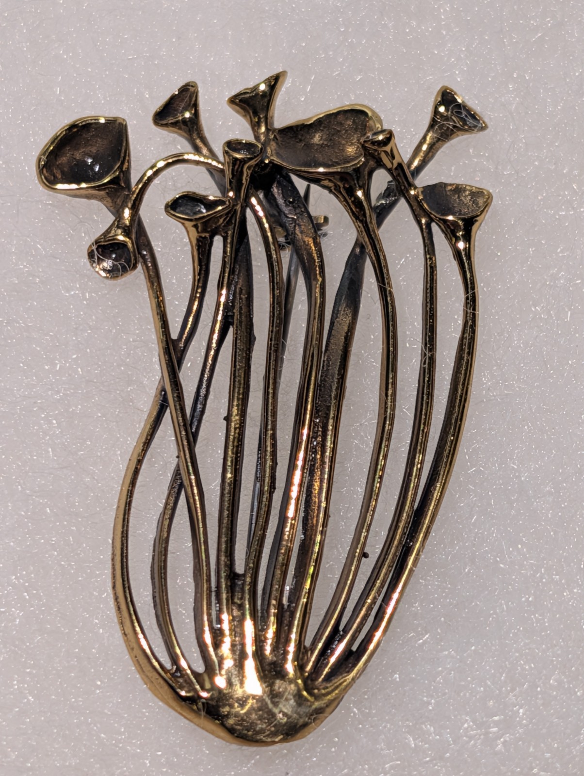 Nordic Organic Rustic Brooch Hannu Ikonen Bronze Finland Vintage
