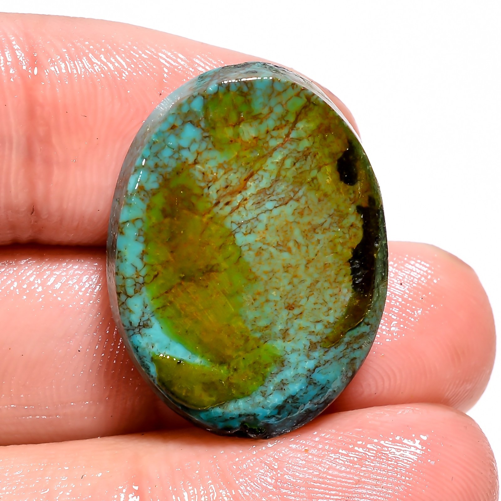 25.50 CT A+ 100% Natural TIBET TURQUOISE Oval Shape Cabochon 19X26X6mm Gemstone