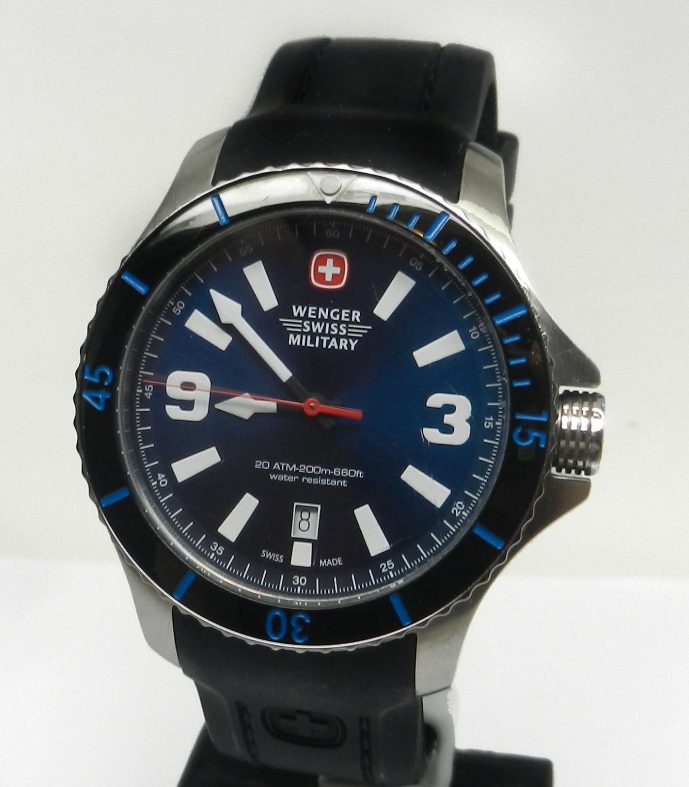 Wenger Swiss Made Military Seaforce Men’s 43mm Army Blue Dial 20 ATM 200M Watch