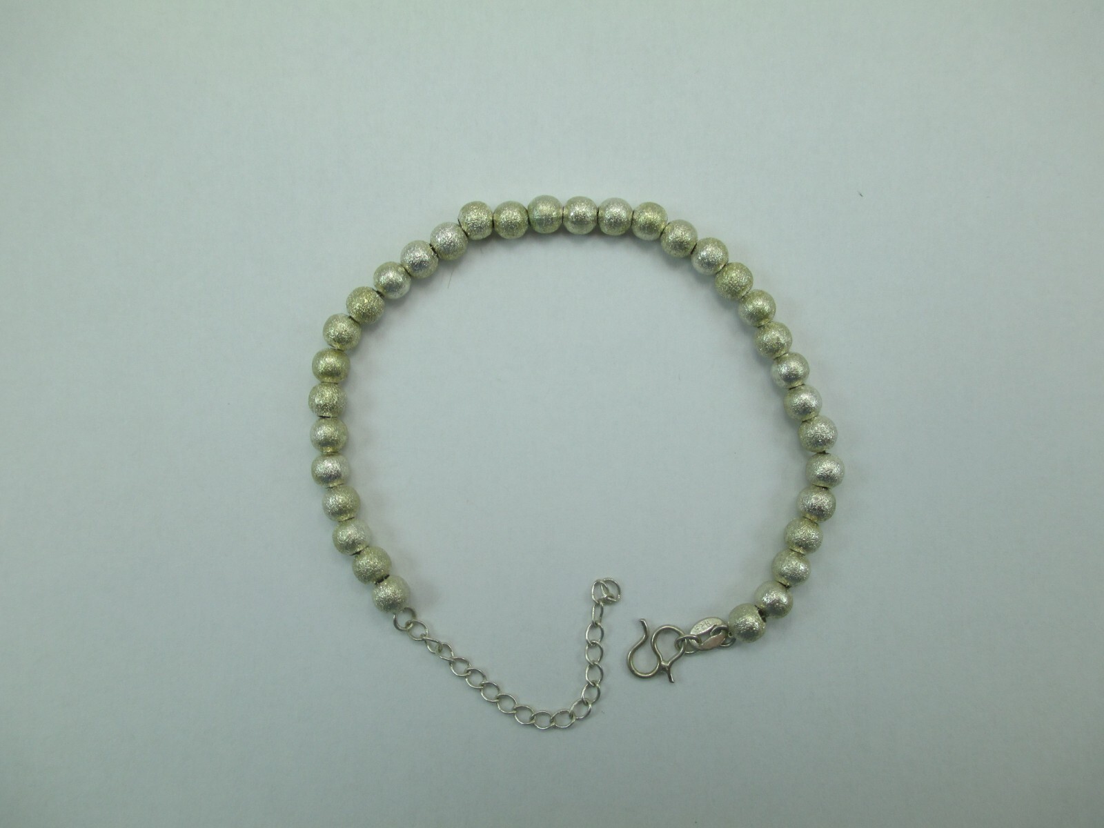 Brushed Sterling Silver Ball Bead Bracelet Anklet 6.5″ to 8.5″ 925 5mm 209F