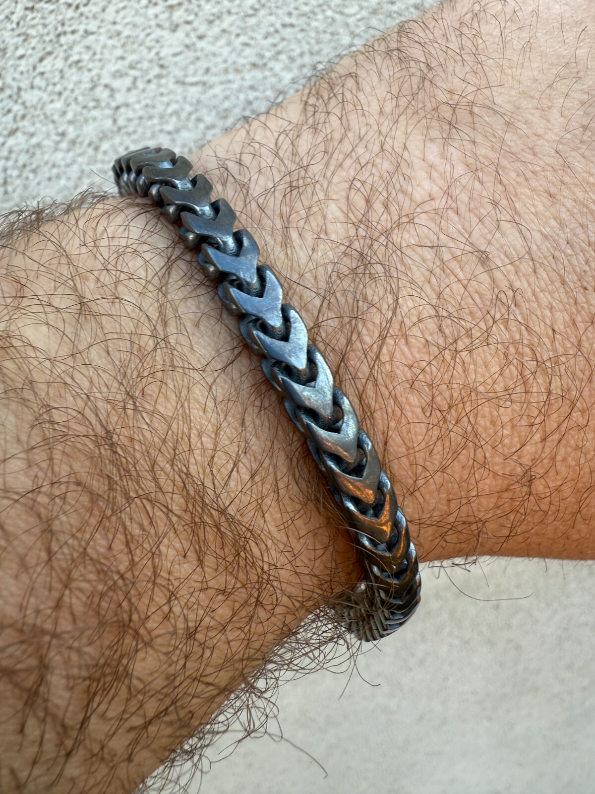 Handmade Mens Franco Bracelet Black Rhodium Over Real 925 Silver Box Lock 6mm