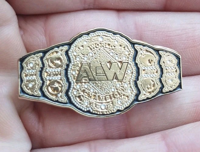 AEW World Heavyweight Champion Belt All Elite Custom ENAMEL PIN GOLD Moxley MJF