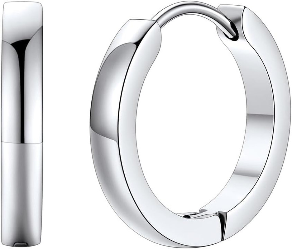 Stainless Steel Black/Silver/Gold Hoop Earrings for Men – Hypoallergenic Small H