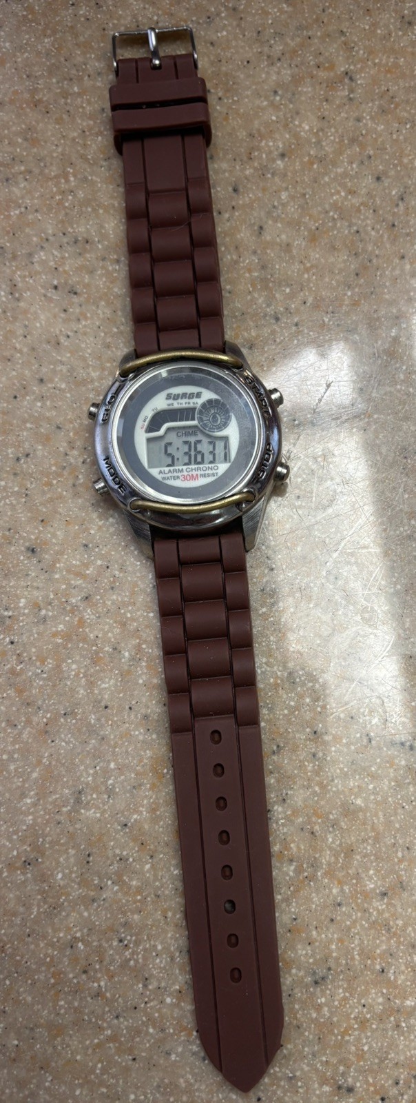 VINTAGE 80s G.I.I. SURGE WATCH SURM1558 RARE!! GLO WORKS! NEW BATTERY! (B23)