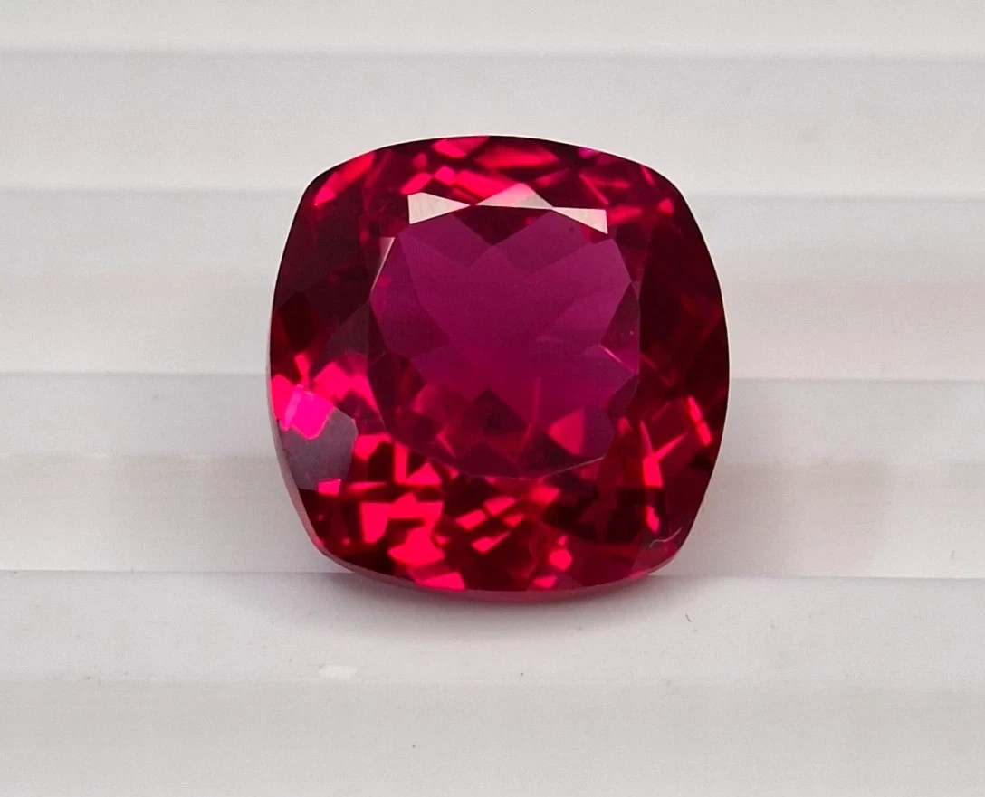 Premium Natural Pink Ruby 11-13 Ct Cushion Cut Certified Loose Gemstone