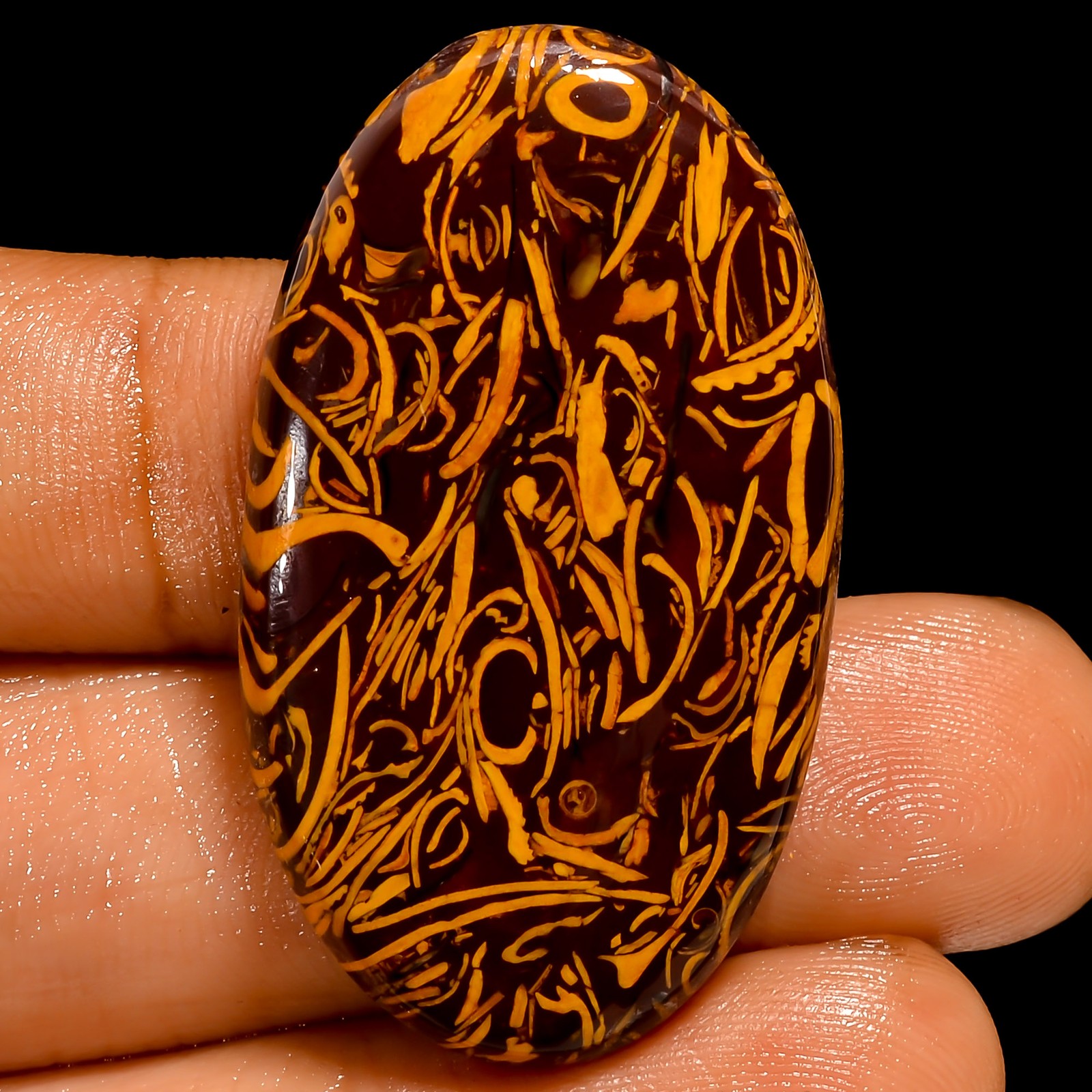 100% Natural Mariam Jasper Oval Cabochon Loose Gemstone 41.5 Ct 37X21X5mm UG2942