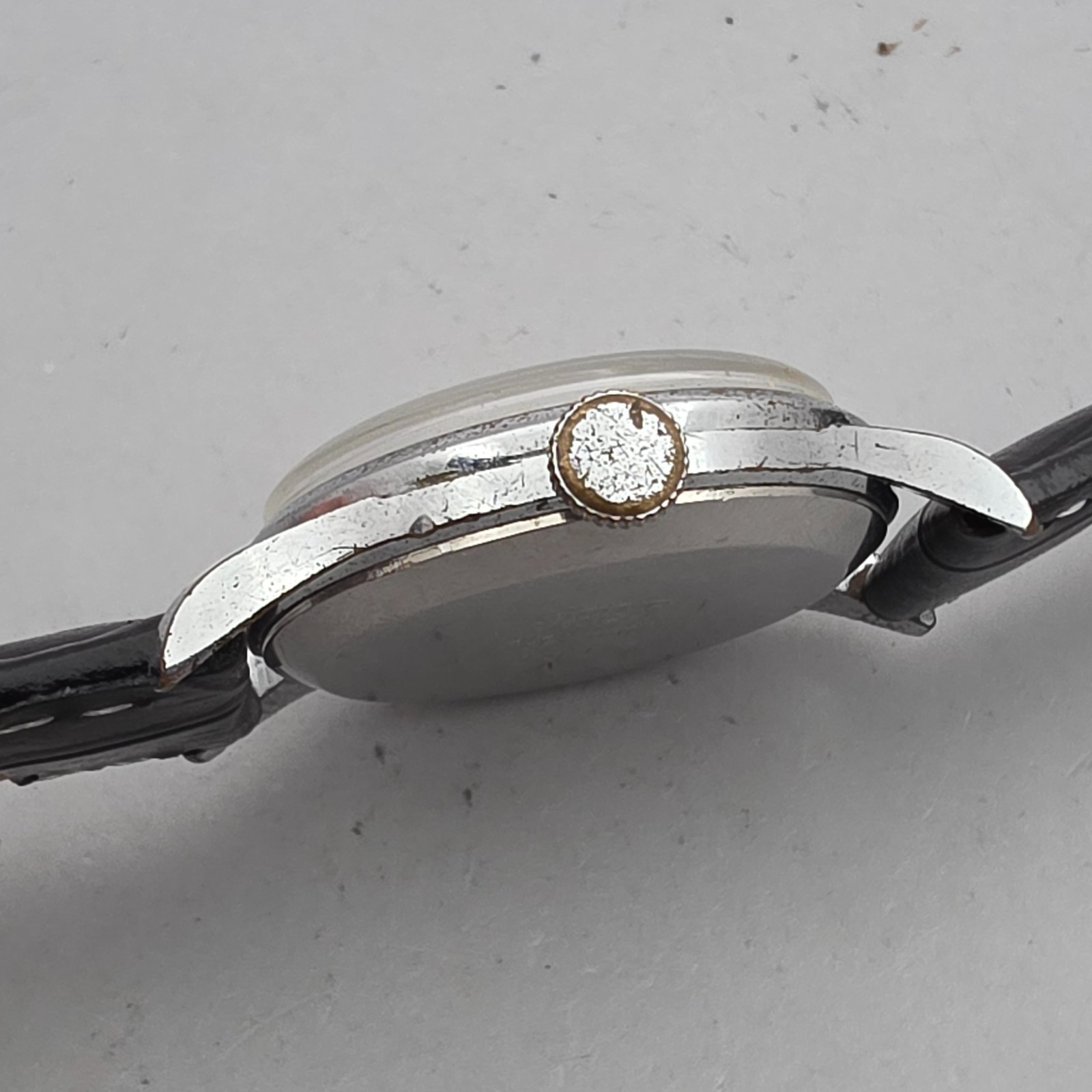 Vintage Aureole men’s manual wind watch Honeycomb Dial swiss made 1940s