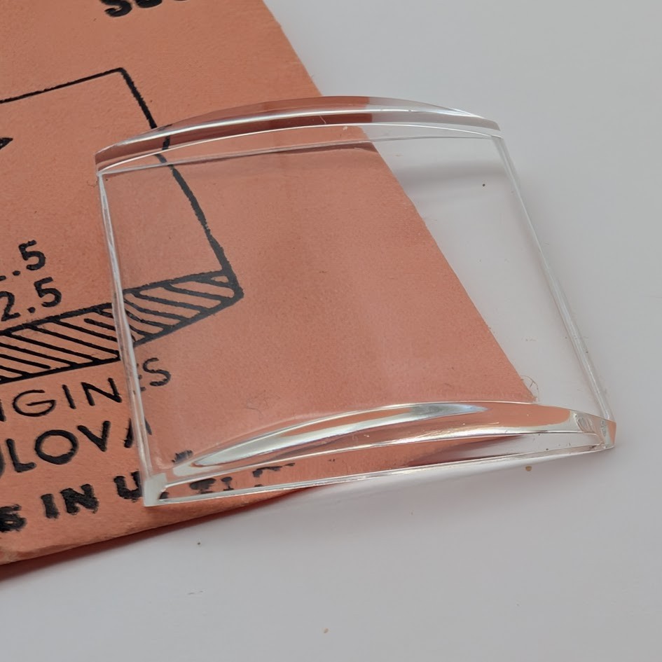 SUC RE255 22.5×22.5mm Rectangular Watch Crystal Longines Bulova NOS