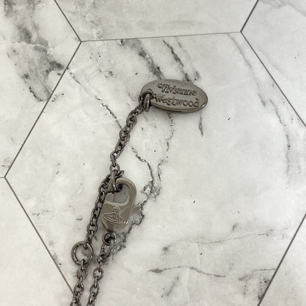 Vivienne Westwood Necklace PETRA Heart Shell Gunmetal NO BOX [EJ3643