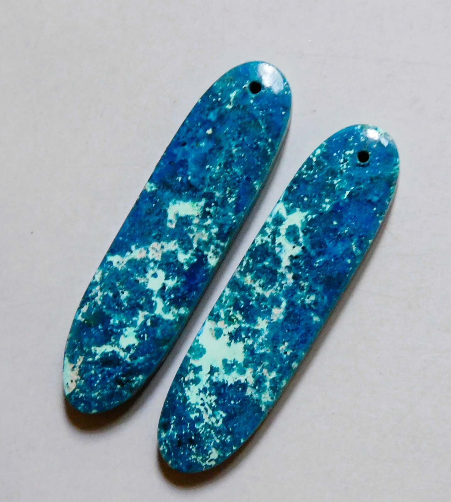33.70 Cts Natural Shattuckite Drilled Cabochon Match Pair Gemstone 41X10.7MM