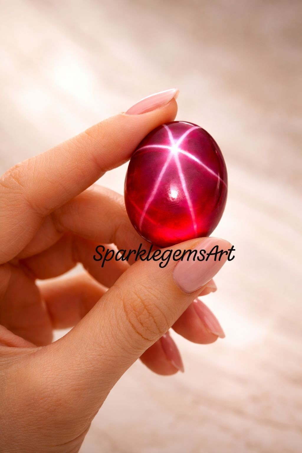 14t Natural Star Ruby Gemstone Oval Cut Loose Gemstone 6 Rays star Ruby Jewelry