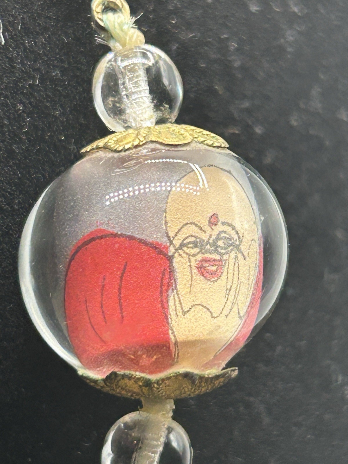 Reverse Handpainted Prayer Beads from the Early to Mid 20th Century Vintage