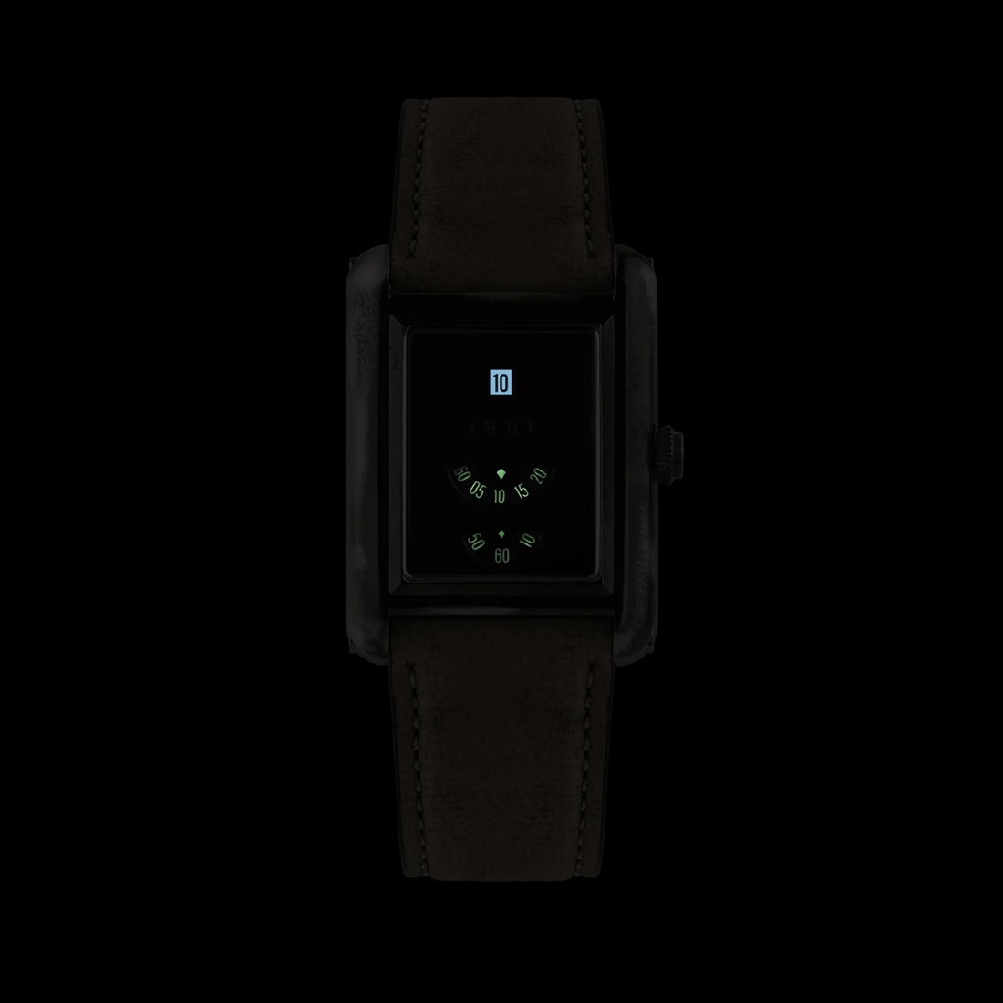 Out of Order WIND SHAPE Automatic Jump-Hour Black Rectangular Men’s Watch
