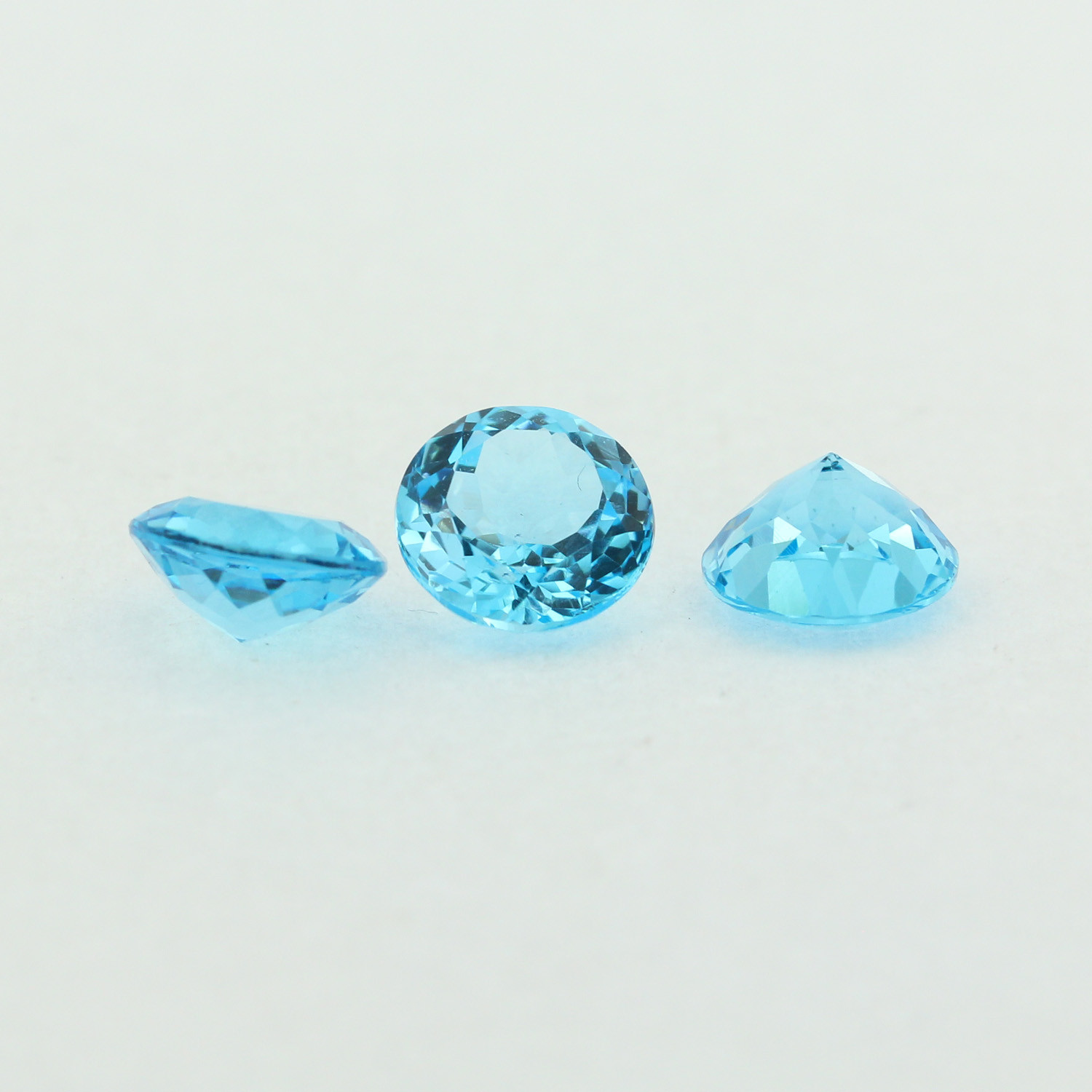 Loose Round Cut Genuine Natural Blue Topaz Stone Single November Birthstone