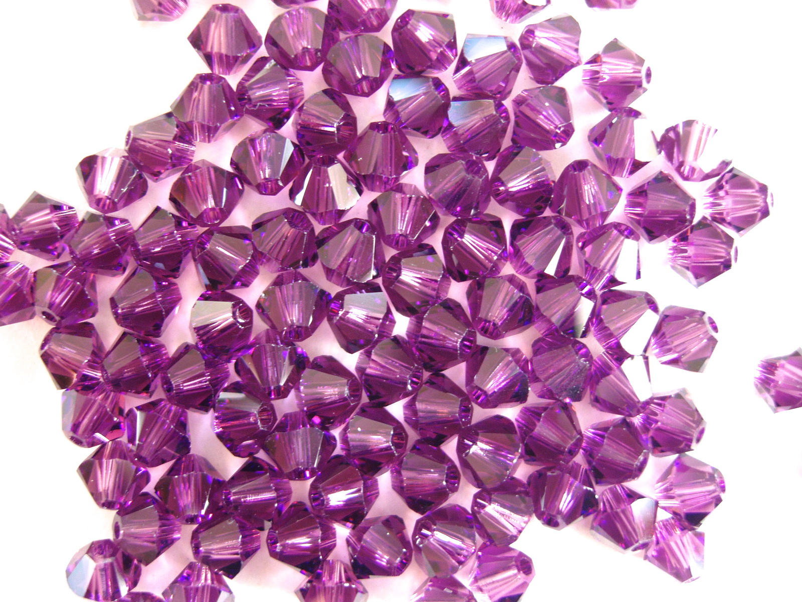 100 pc. SWAROVSKI CRYSTAL AMETHYST 4mm Loose Beads 5328 Bicone PURPLE, Free Ship