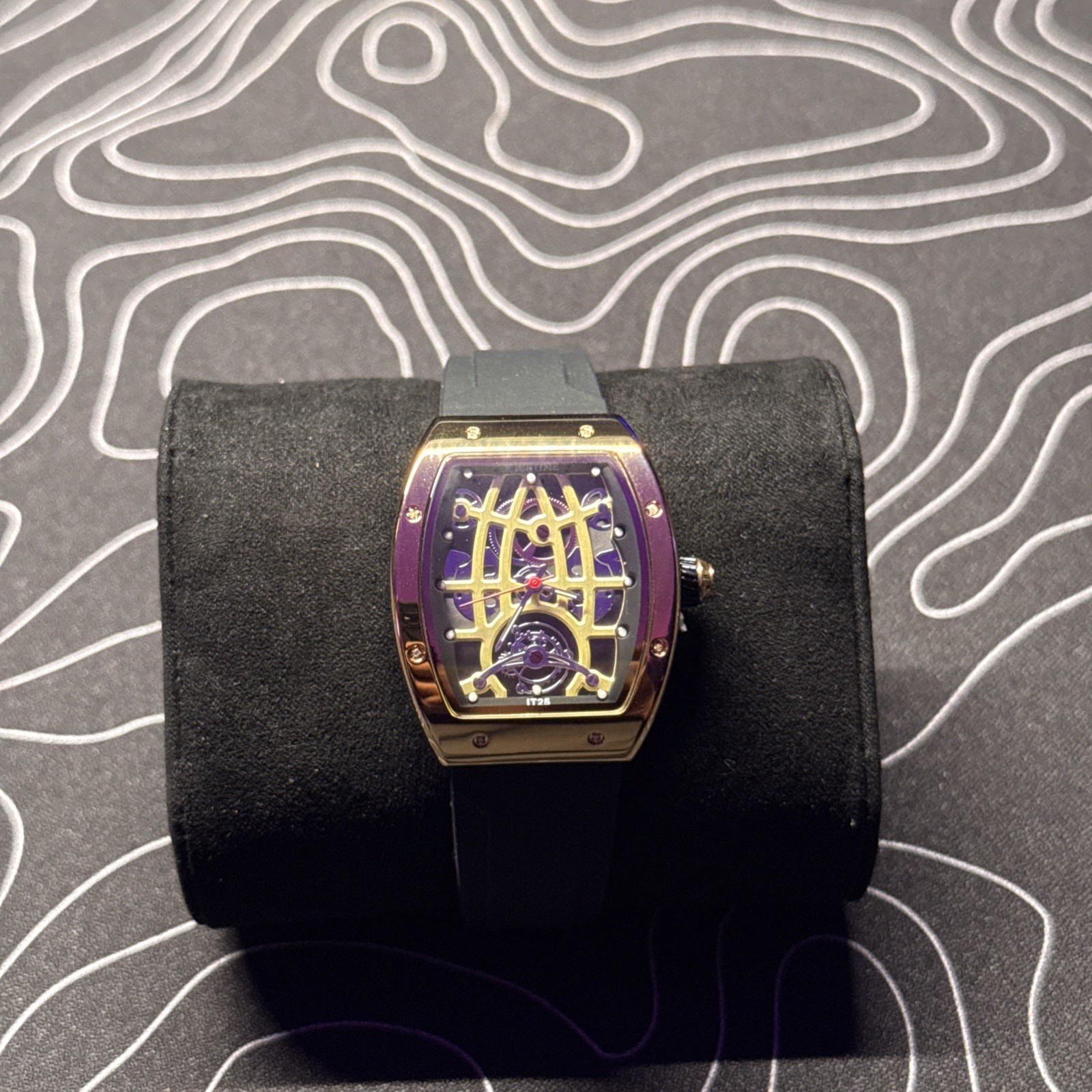 #3 IceTime 33mm Gold Black Dial Steel Ladies Watch 0.10ct Diamonds IT25