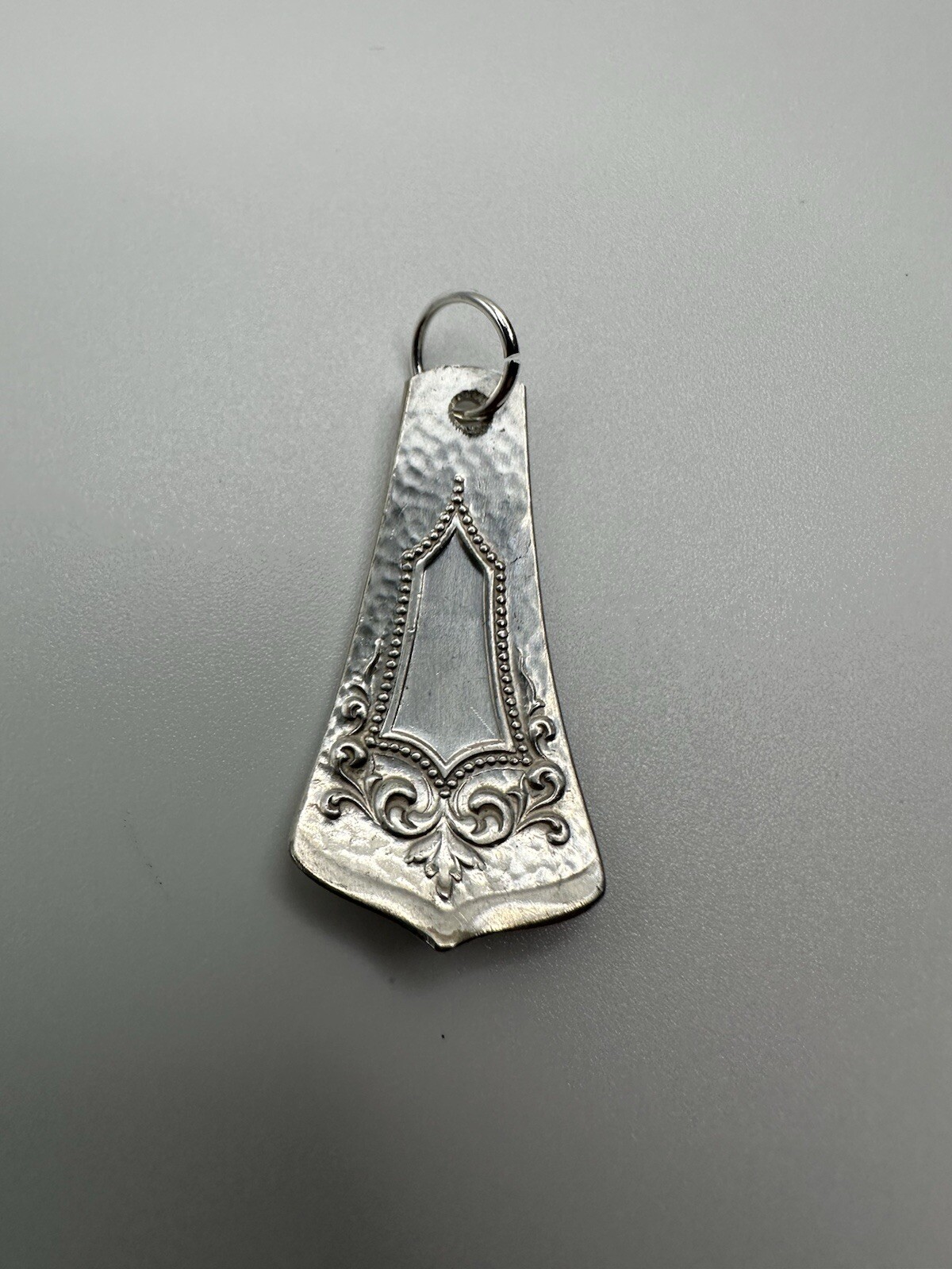 Vintage Silverplate Ornate Necklace Pendant 3.6cm P5