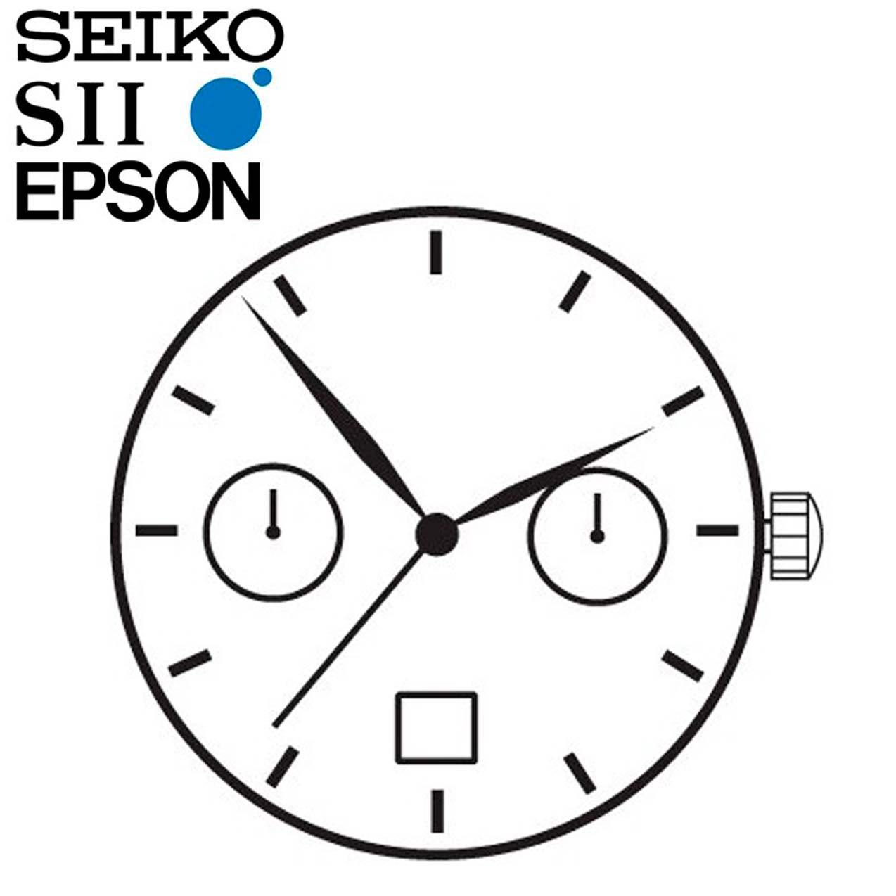 New Japan Seiko SII / TMI / Epson VK64 Watch Movement, 13 1/2 Ligne, 2 Hands