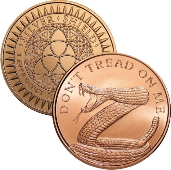 COPPER “DON’T TREAD ON ME” Gadsten Flag Coin Ring 1 TOz USA America SIZE 7-14