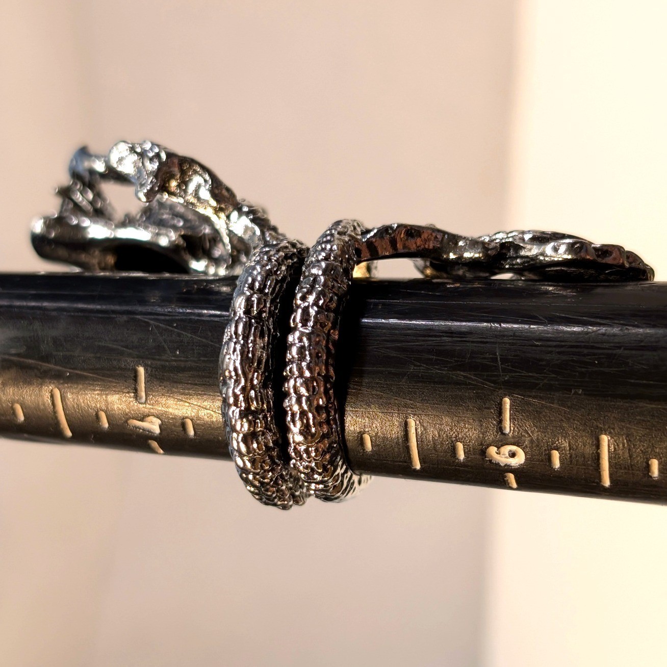 New Dragon Wrap Ring Unisex Size 5 Silver Tone Mythical Gothic Statement Jewelry