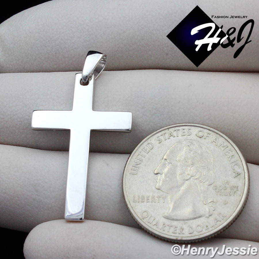 MEN WOMEN SOLID 925 STERLING SILVER PLAIN SIMPLE CROSS CHARM PENDANT*SP194